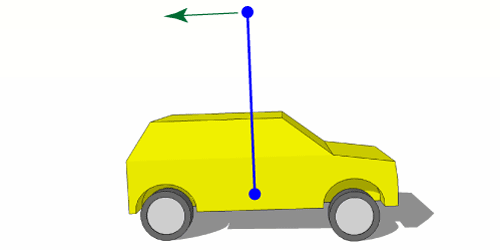 Rear weight transfer due to acceleration
